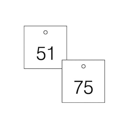 Accuform Engraved Numbered Tags, RP-Plastic, 3/8 in H x 3-7/8 in W, 25 PK TDG372WT